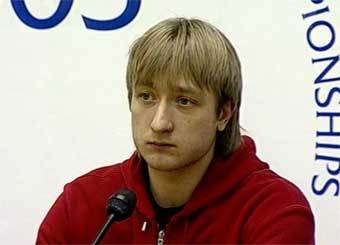 Евгений Плющенко во время чемпионата мира в Москве. Кадр Первого канала, архив