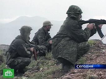 Югоосетинские военные. Кадр телеканала НТВ, архив