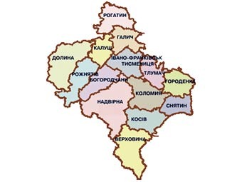 Ивано-Франковская область Украины. Карта с сайта if.gov.ua
