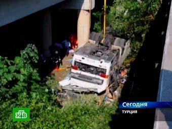 Место аварии автобуса в Турции. Кадр телеканала НТВ